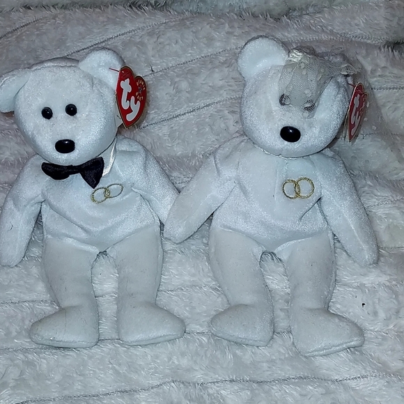 Mr And Mrs Wedding Marriage Ty Beanie Babies Couple With Tags - Picture 1 of 3